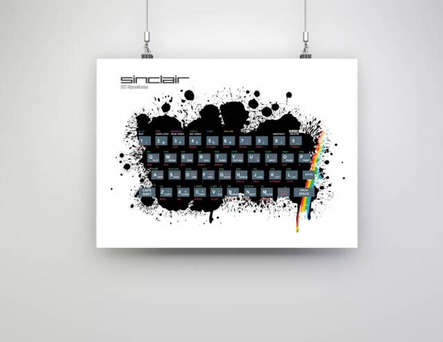 Zx Spectrum Art Print Retro Gaming Keyboard Decor - image 1