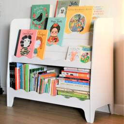 Front Facing Montessori Bookcase For Kids - Wooden Bookshelf Nursery & Playroom Storage - thumbnail 3