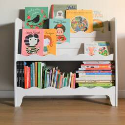 Front Facing Montessori Bookcase For Kids - Wooden Bookshelf Nursery & Playroom Storage - thumbnail 2