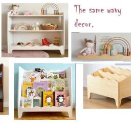 Front Facing Montessori Bookcase For Kids - Wooden Bookshelf Nursery & Playroom Storage - thumbnail 4