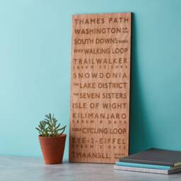 Destination Wooden Anniversary Bus Blind. Routemaster Subway Print. Custom Favourite Places Art Print - thumbnail 1