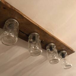 The Rusty Lid Rustic Country Mason Jar Reclaimed Barnwood Chandelier - thumbnail 3