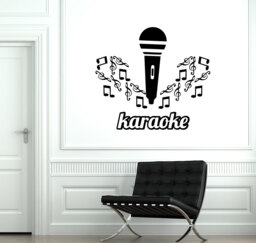 Karaoke Wall Vinyl Decal Music Microphone Notes Cool Decor For Home Rooms, Bars, Or Party Spaces Stickers 1929Di - thumbnail 1