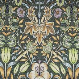 Custom Made William Morris Lily & Pomegranate Ebony Blackout/Lining Curtains 3 - thumbnail 1