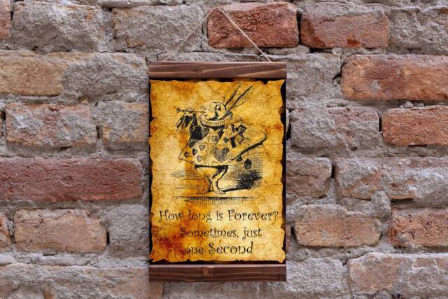 Alice in Wonderland Quote, Wood Framed Canvas Print, Nursery Wall Art - image 1