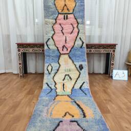 Custom Moroccan Wool Runner Rug - Handmade Sheep Tribal Berber Carpet - thumbnail 3