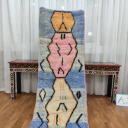 Custom Moroccan Wool Runner Rug - Handmade Sheep Tribal Berber Carpet - thumbnail 2