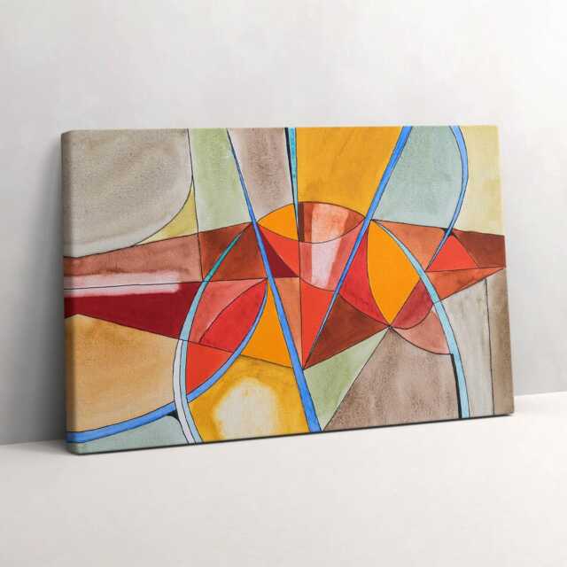 Art - Orange Stained Glass Canvas, Picture Wall Hanging, Orange Decor, Canvas Print - image 1