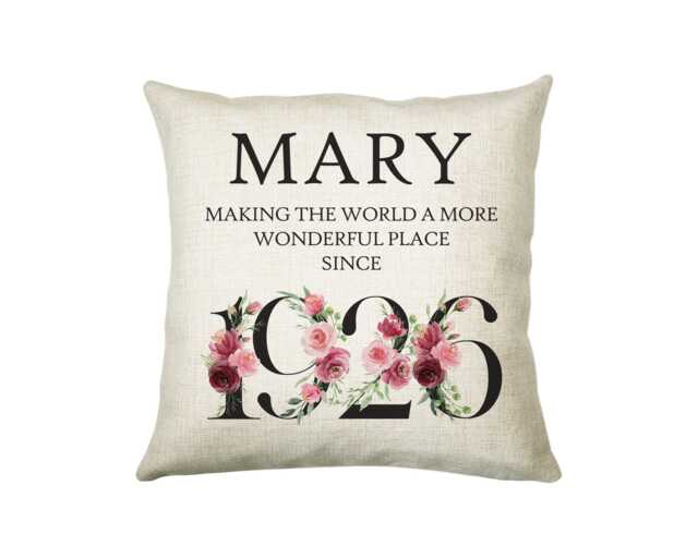 100Th Birthday Gift For Women - Personalised 1926 Cushion Age 100 Her Ladies Floral Design Mum Nan Gran Hundred Bnd100C - image 1