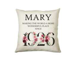 100Th Birthday Gift For Women - Personalised 1926 Cushion Age 100 Her Ladies Floral Design Mum Nan Gran Hundred Bnd100C - thumbnail 1