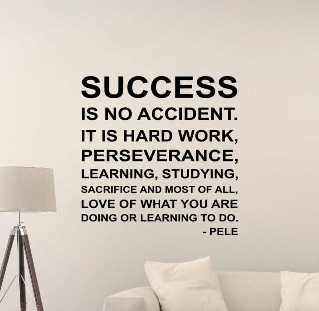 Success Is No Accident Wall Decal Pele Quote Sign Gym Vinyl Sticker Sport Soccer Player Fan Gift Playroom Football Decor Art Print Q937 - image 1