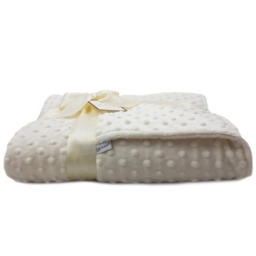 Ivory Minky Dot Baby Blanket { Unisex Shower Gift } Option To Personalize With Name Or Initials - Crib, Stroller, Child, Lovey Size - thumbnail 3