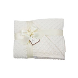Ivory Minky Dot Baby Blanket { Unisex Shower Gift } Option To Personalize With Name Or Initials - Crib, Stroller, Child, Lovey Size - thumbnail 1