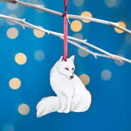 Arctic Fox Christmas Tree Decoration, Birch Plywood Ornament, Animal Lover Gift, Festive Watercolour Art, Traditional Keepsake - thumbnail 1