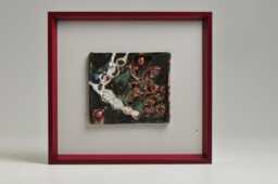 Abstract, Geometric, Hieroglyphic, Contemporary Hand Carved Art Tile Wall Hanging Decor - thumbnail 1