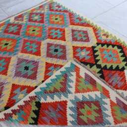 5x7 Ft Afghan Maimana Kilim Rug, Vintage Rug, New Flatweave Turkmen Oriental Tribal Rug For Bedroom, Livingroom - thumbnail 2