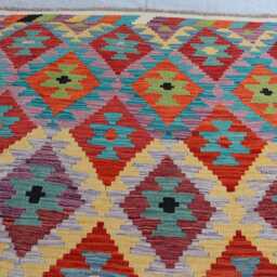 5x7 Ft Afghan Maimana Kilim Rug, Vintage Rug, New Flatweave Turkmen Oriental Tribal Rug For Bedroom, Livingroom - thumbnail 3