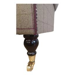 Queen Anne Wingback Fireside Chair Extra Tall Heather Check Fabric - thumbnail 3
