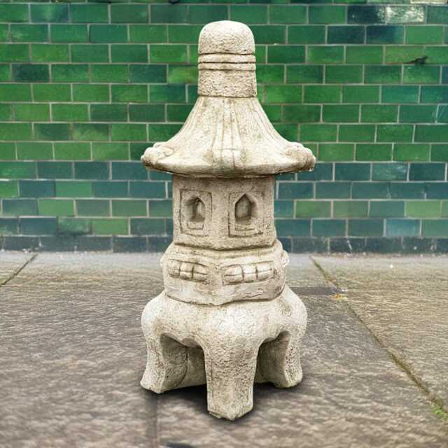 Concrete Pagoda Lantern Statue Stone Garden Sculpture With Windows Outdoor Zen Decoration Cement Yard Ornament Tranquil Home Gift Idea - image 1