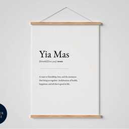 Yia Mas Definition Print - Greek Cheers Quote Poster Mediterranean Wall Art Culture Decor Travel Inspired Typography - thumbnail 2
