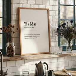 Yia Mas Definition Print - Greek Cheers Quote Poster Mediterranean Wall Art Culture Decor Travel Inspired Typography - thumbnail 3