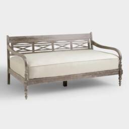 Daybed Slipcover Natural Linen, Upholstered Mattress Fitted Mattress Cover With Cording, Piping Around The Top, Canvas Weight Linen