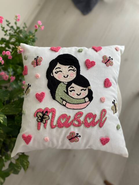 Mother Love Pillow Textured Case Pillowcase Tassel Decorative 1616Inch - image 1