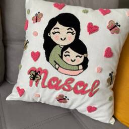 Mother Love Pillow Textured Case Pillowcase Tassel Decorative 1616Inch - thumbnail 4
