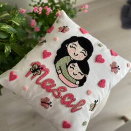 Mother Love Pillow Textured Case Pillowcase Tassel Decorative 1616Inch - thumbnail 3