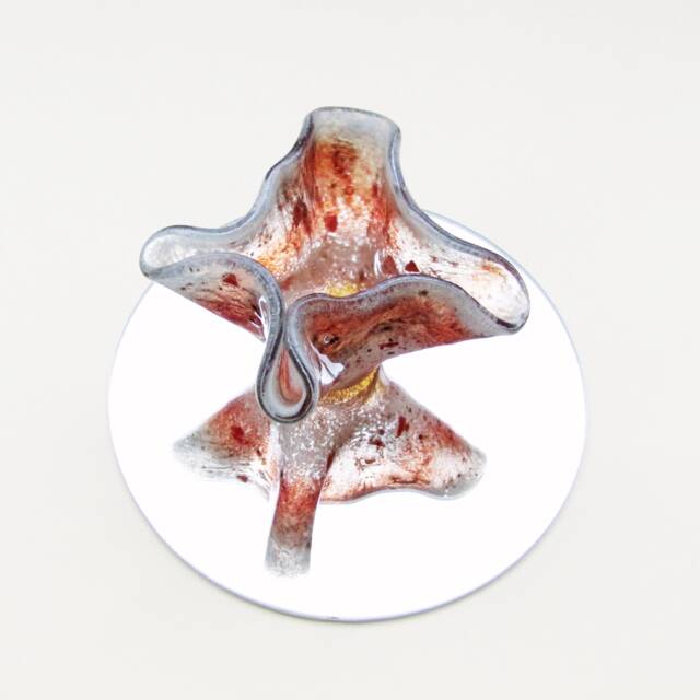 Handmade Fused Glass Vase - Flower Shape, Fusing Glass Vase For Flowers, Small Fused Living Room Decoration - image 1