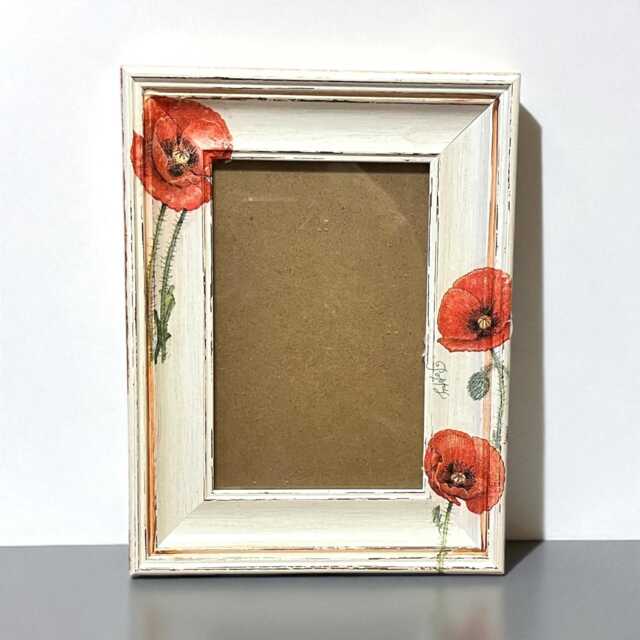 Poppy Photo Frame, Wooden Gifts, Picture Decor, Gift For Mum, Unique Frames - image 1