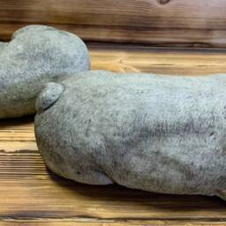 Stone Garden Pair Of Lying Frenchie French Bulldog Dog Puppy Ornament Statue - thumbnail 4