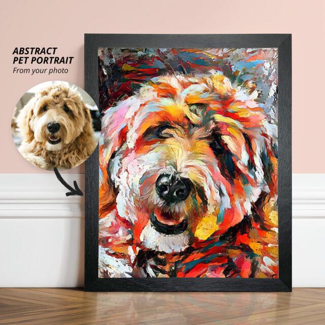 Colourful Custom Pet Portrait, Abstract Illustration, Personalised Modern Dog Art Print, Contemporary Wall Commission Painting, Skuoil - image 1