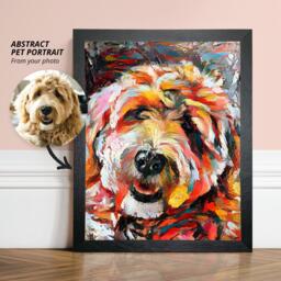 Colourful Custom Pet Portrait, Abstract Illustration, Personalised Modern Dog Art Print, Contemporary Wall Commission Painting, Skuoil - thumbnail 1