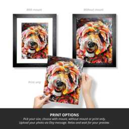 Colourful Custom Pet Portrait, Abstract Illustration, Personalised Modern Dog Art Print, Contemporary Wall Commission Painting, Skuoil - thumbnail 2