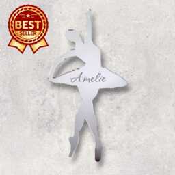 Ballerina Acrylic Mirror Wall Art - Many Size/Colour Options & Personalised Engraving - Bespoke Items Made