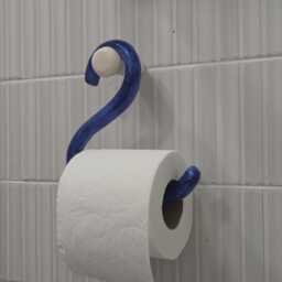 Handmade Ceramic Toilet Paper Holder - Minimalist Bathroom Decor Unique Pottery Accessory - thumbnail 2