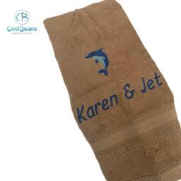 Dolphin Towel - Personalised Face Cloth/Hand Bath = Embroidered - thumbnail 2