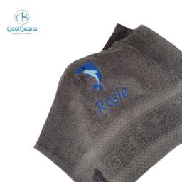 Dolphin Towel - Personalised Face Cloth/Hand Bath = Embroidered - thumbnail 3