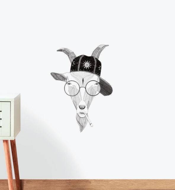 Attractive Goat Wall Sticker Decal - Illustration Stickers, Animals Decals, Home Decor, Art, Illustrations