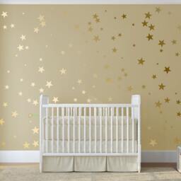 Silver Confetti Stars Stick On Wall Art Vinyl Wall Decal Sticker Star Set For Baby Nursery By Decalisland-Sd 092 - thumbnail 2
