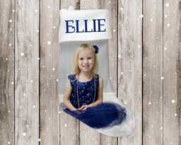 Custom Photo Christmas Stocking, Decor, Holiday Baby's First Christmas, Our - thumbnail 1