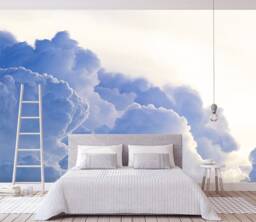 3D Cloud Wallpaper, Sky Wall Mural, Peel & Stick Wallpaper - thumbnail 1