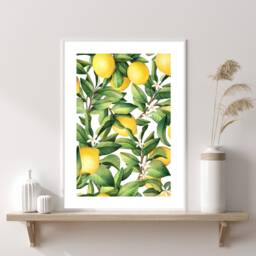 Lemon Art Print, Citrus Fruit Modern Art, Kitchen Home Decor, Gift Ideas, Wall Prints, Posters - thumbnail 1
