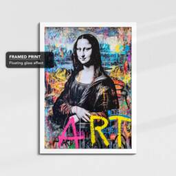 Mona Lisa Graffiti Art Abstract Oil Painting Framed Poster Print & Canvas Wall Decor Bedroom Home Interior Gift - thumbnail 3