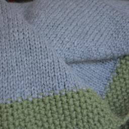 Knit Baby Blanket, Alpaca, Green & Gray Unisex - thumbnail 2