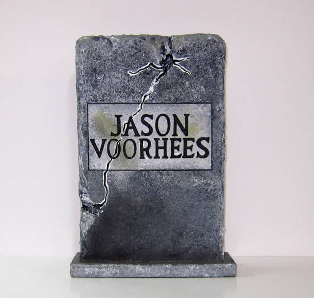 Jason Voorhees Friday The 13Th Part 6 Mini Tombstone Prop Weighted Base - image 1