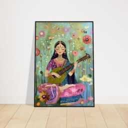 Meera Bai Wooden Framed Poster - Guru Photo Sage Reminder Image Sacred Serenity Home Decor Tranquil Art - thumbnail 1
