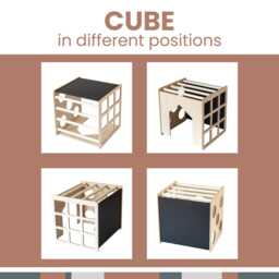 2-In-1 Montessori Table & Chair Set For Kids - Climbing Cube, Furniture, Activity Toy First Birthday Gift - thumbnail 4