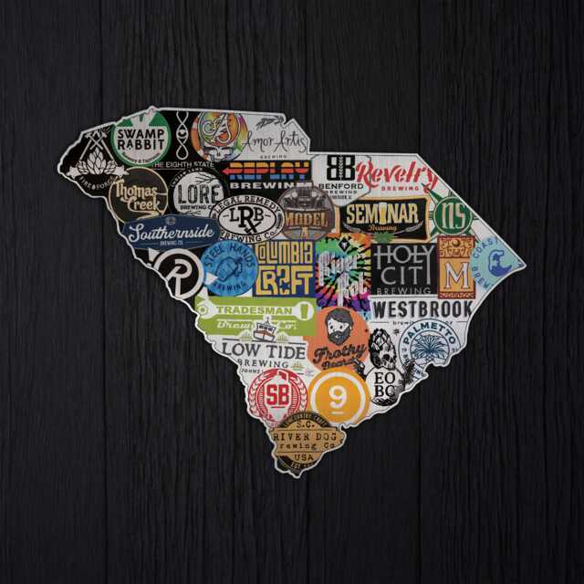 South Carolina Craft Beer Map Sign, Uv Printed Wall Decor - image 1